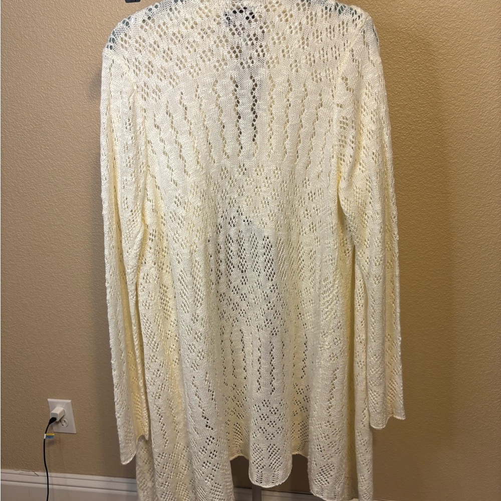 Cream Knox Rose Acrylic Knit Cardigan XXL‎